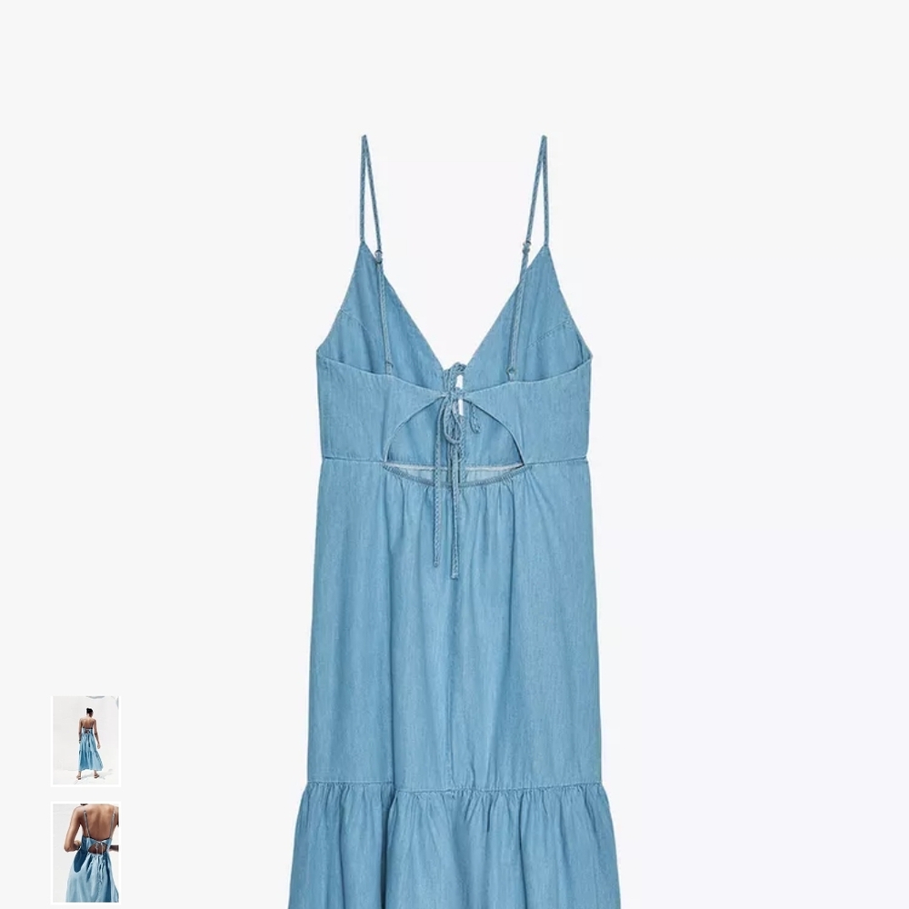 Zara Sky Blue Tie-Front Midi Dress - Picture 7 of 11